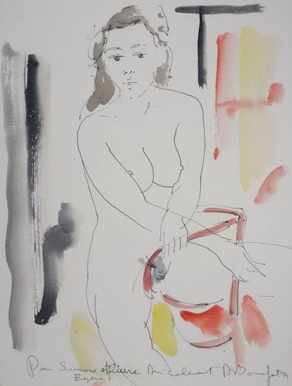 Alain BONNEFOIT (1937-)
Nu prenant la pose,...
