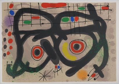 Joan MIRO (1893-1983)
Le lézard aux plumes,...