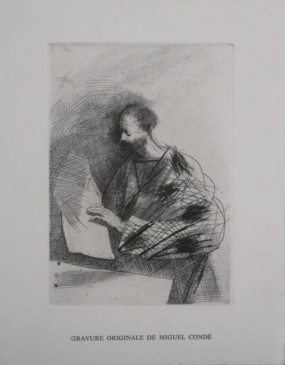 Miguel CONDE (1939-)
La lecture du journal
Gravure...