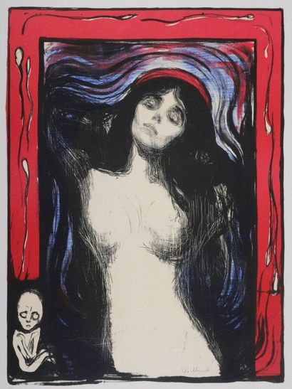 Edvard Munch (1863-1944) (d'après)
La Madone
Lithographie
Signée...