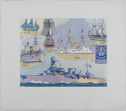 Albert BRENET (1903-2005)
Navires Duguay-Trouin,...