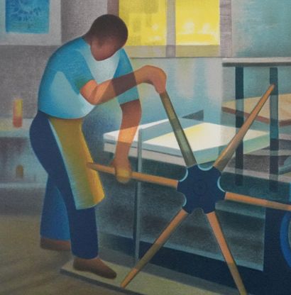 Louis TOFFOLI (1907-1999)
La presse à bras
Lithographie...