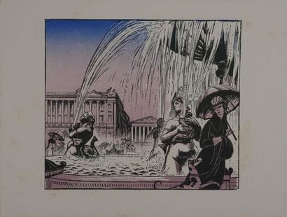 Robert BONFILS (1879-1969) 
Vue de Paris,...