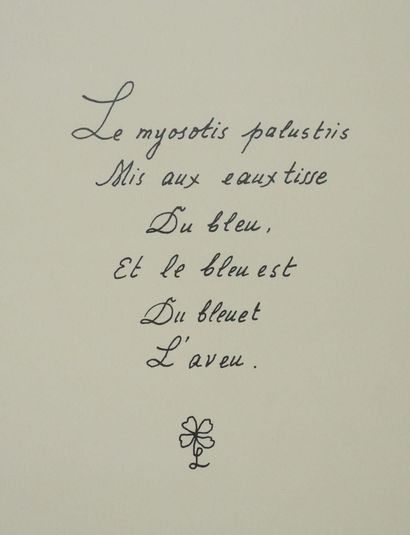 Louise DE VILEMORIN (1902-1969)
Le myosotis,...
