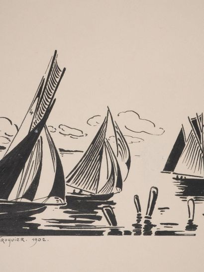 Henry DE WAROQUIER (1881-1970)
Les voiliers,...