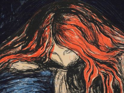 Edvard Munch (1863-1944) (d'après)
Vampire
Lithographie
Signée...