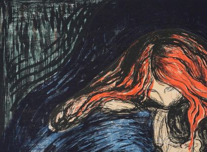 Edvard Munch (1863-1944) (d'après)
Vampire
Lithographie
Signée...