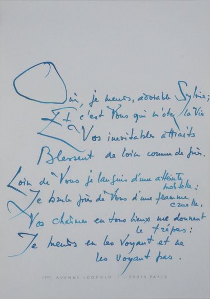Georges MATHIEU (1921–2012)
Handwritten letter,...