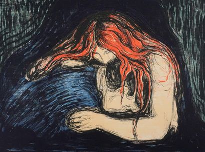 Edvard Munch (1863-1944) (d'après)
Vampire
Lithographie
Signée...