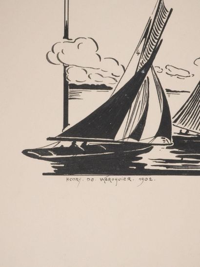 Henry DE WAROQUIER (1881-1970)
Les voiliers,...