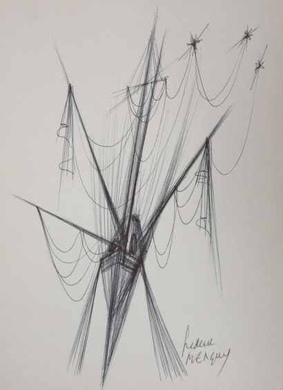 Frédéric MENGUY (1927-2007)
Le bateau fantôme,...