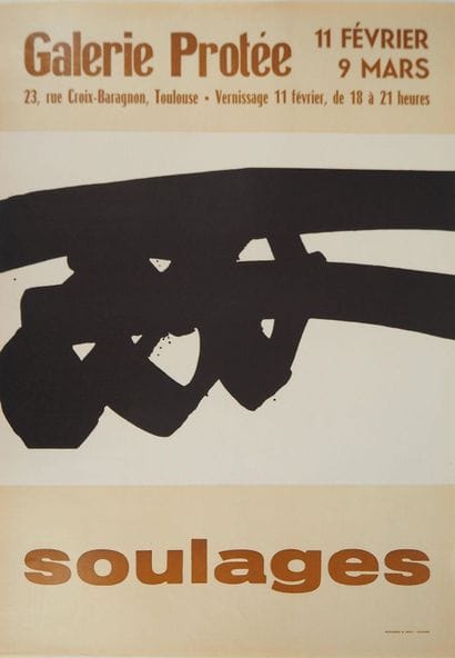 Pierre SOULAGES (1919 - 2022) 
Galerie Protée,...