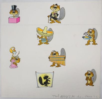 Roger BUSSEMEY (1920-1988)
Les castors musiciens,...