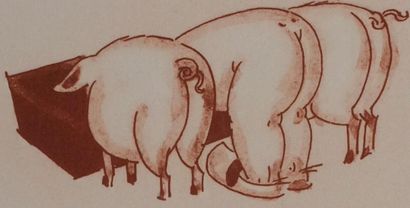 Jacques TOUCHET (1887-1949)
Trois cochons...