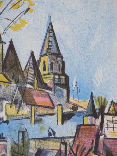 François DESNOYER (1894-1972) 
Vue de l'église,...