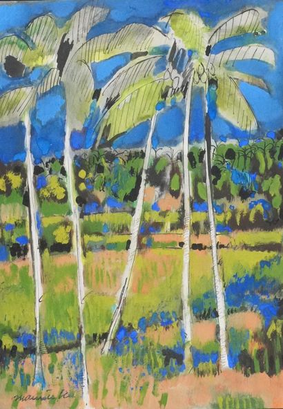 Maurice GENIS (1925-2013)
Les palmiers
Gouache...