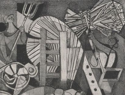 Georges DAYEZ (1907-1991)
La batteuse
Lithographie...