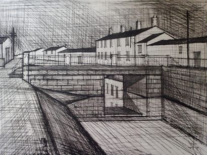 Bernard BUFFET (1928-1999)
Le canal : L'écluse,...