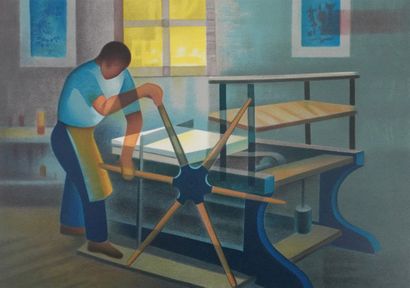 Louis TOFFOLI (1907-1999)
La presse à bras
Lithographie...