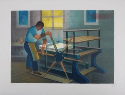 Louis TOFFOLI (1907-1999)
La presse à bras
Lithographie...