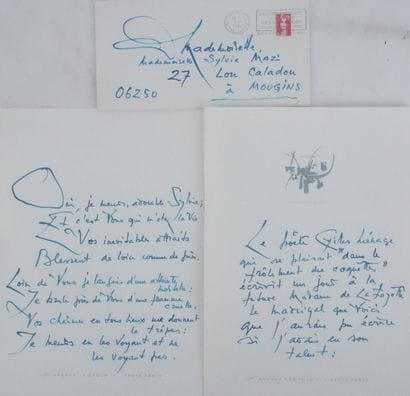 Georges MATHIEU (1921–2012)
Handwritten letter,...
