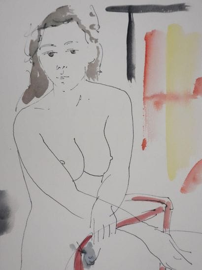 Alain BONNEFOIT (1937-)
Nu prenant la pose,...