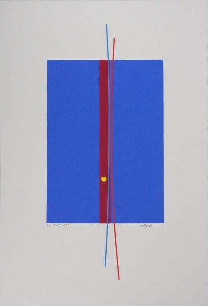 Claude BELLEUDY (1938-)
Ligne rouge sur fond...
