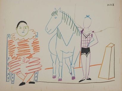 Pablo PICASSO (1881-1973)
Arlequin et écuyère,...