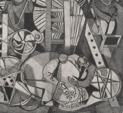 Georges DAYEZ (1907-1991)
La batteuse
Lithographie...