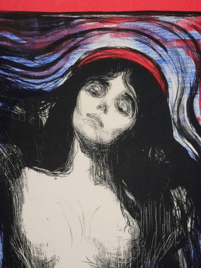 Edvard Munch (1863-1944) (d'après)
La Madone
Lithographie
Signée...