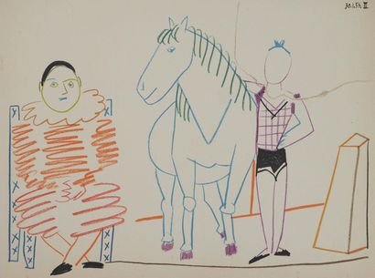 Pablo PICASSO (1881-1973)
Arlequin et écuyère,...