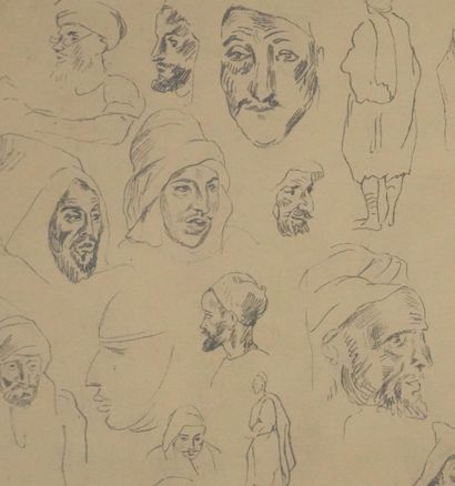 Eugène DELACROIX (1798-1863) (d'après) 
Visages...