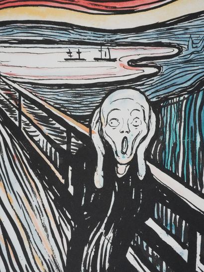 Edvard Munch (1863-1944) (d'après)
Le cri
Lithographie
Signée...