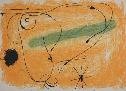 Joan MIRO (1893-1983)
Le lézard aux plumes,...