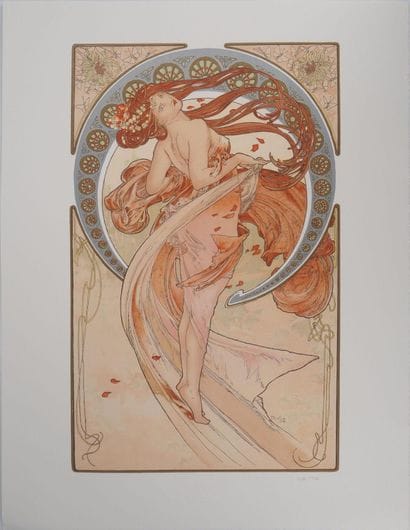 Alphonse MUCHA (1860-1939)
Les Arts, la danse
Lithographie...