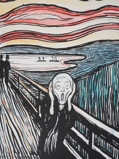 Edvard Munch (1863-1944) (d'après)
Le cri
Lithographie
Signée...