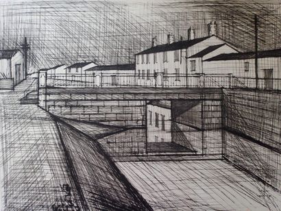 Bernard BUFFET (1928-1999)
Le canal : L'écluse,...