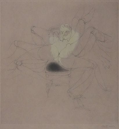 Hans BELLMER (1902-1975) 
La créature jaune,...