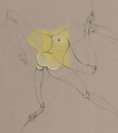 Hans BELLMER (1902-1975) 
Le pantin jaune,...