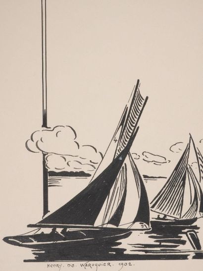 Henry DE WAROQUIER (1881-1970)
Les voiliers,...