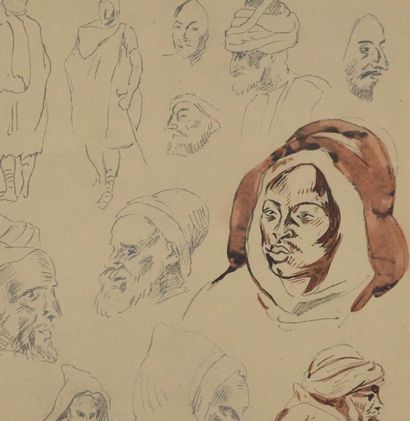 Eugène DELACROIX (1798-1863) (d'après) 
Visages...
