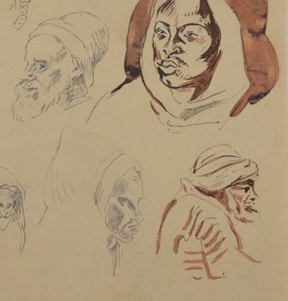 Eugène DELACROIX (1798-1863) (d'après) 
Visages...