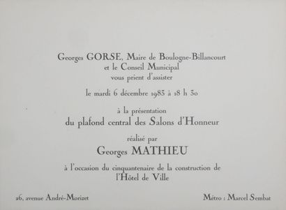 Georges MATHIEU (1921–2012)
Handwritten letter,...
