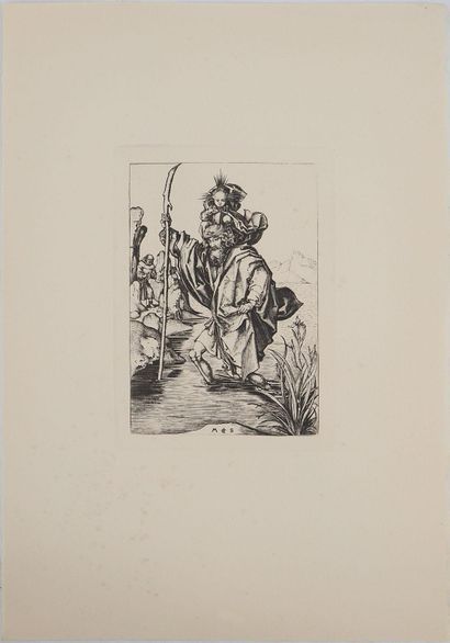 Martin SCHONGAUER (1430/50-1491)
Saint Christophe
Gravure...