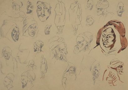 Eugène DELACROIX (1798-1863) (d'après) 
Visages...