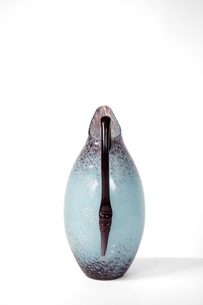 Vase en verre multicouche marmoréen bleu...