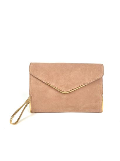 MAX MARA
Powder pink and gold nubuck clutch...