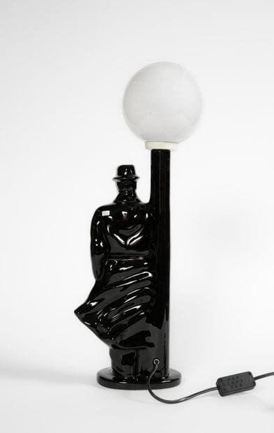 Grande lampe « détective » en céramique émaillée,...