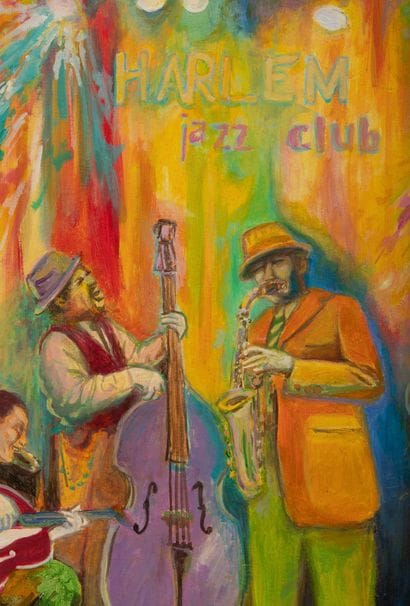 FOLCHI
L'orchestre de jazz 
Huile sur toile...