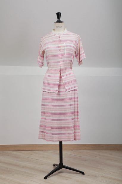 COURRÈGES Paris
Striped cotton crepon ensemble...